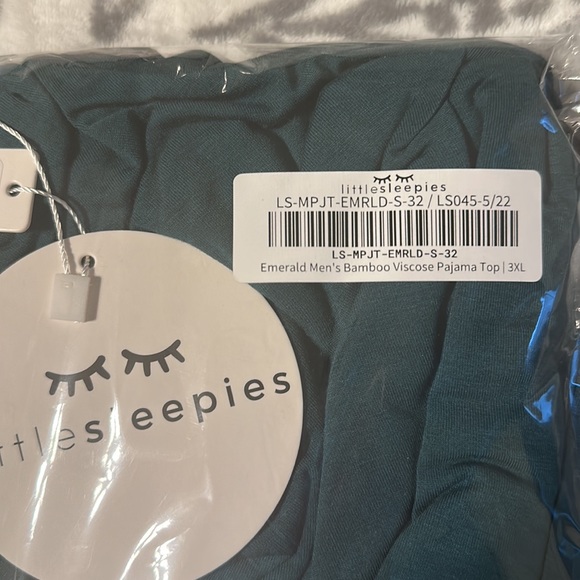 Little sleepies men’s long sleeve top. Emerald 3x - Picture 2 of 2